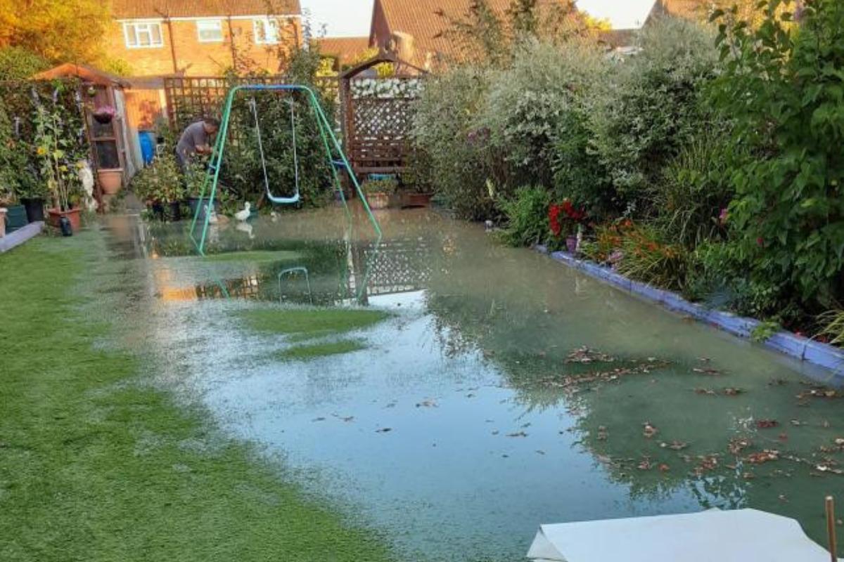 Flooded garden liverpool